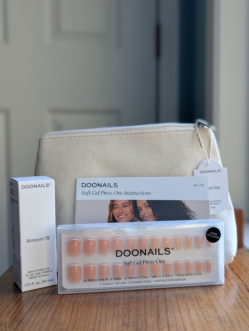 Doonails Reusable Gel Press-On Nails Set in "Classic French Extra Short Square" - Picture 7 of 13